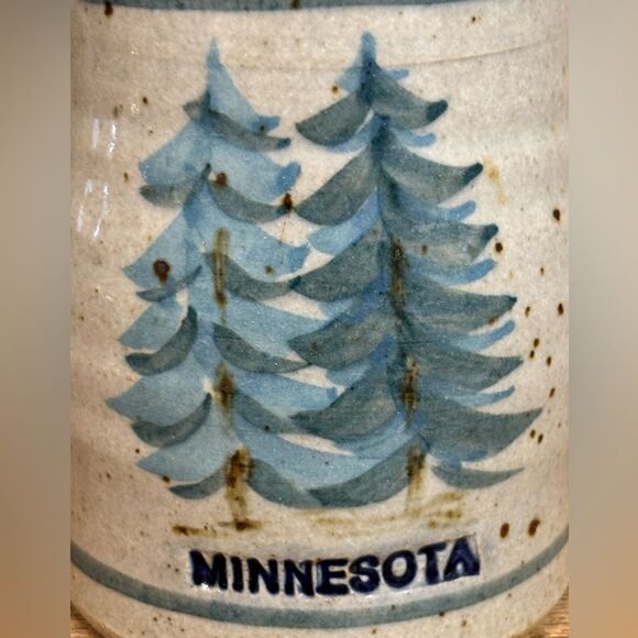 Minnesota Souvenir Coffee Mug Signed JB Hand Thrown Pottery Stoneware Gray - Picture 3 of 10